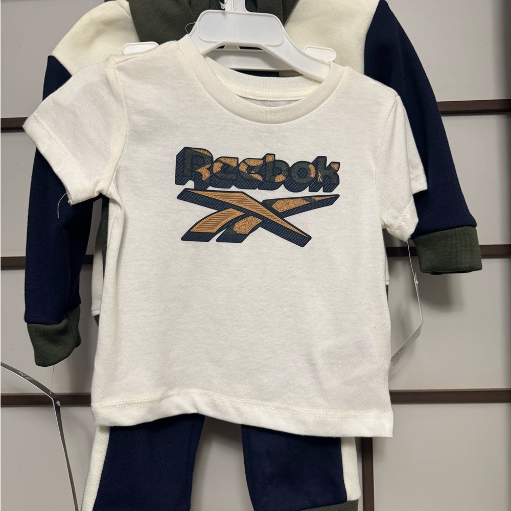 Reebok Cream and Navy Baby Set